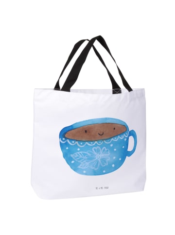 Mr. & Mrs. Panda Tote Bag Kaffee Tasse ohne Spruch in Weiß