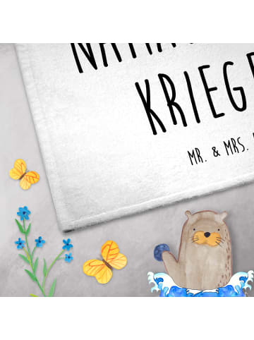 Mr. & Mrs. Panda Handtuch Faultier Yoga mit Spruch in Weiß