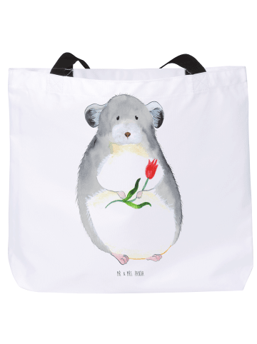 Mr. & Mrs. Panda Shopper Chinchilla Blume ohne Spruch in Weiß