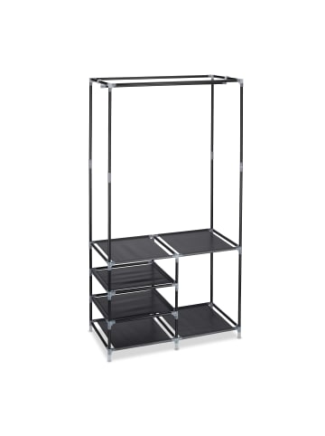 relaxdays Offener Kleiderschrank in Schwarz - (B)84 x (H)160 x (T)43 cm