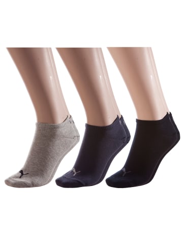 Puma Socks Baumwolle Unisex-Sneaker-Socken 3 Paar in navy/grau