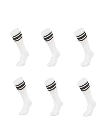 COFI 1453 Basketsocken Schwarz gestreift OneSize Weiß in Weiß