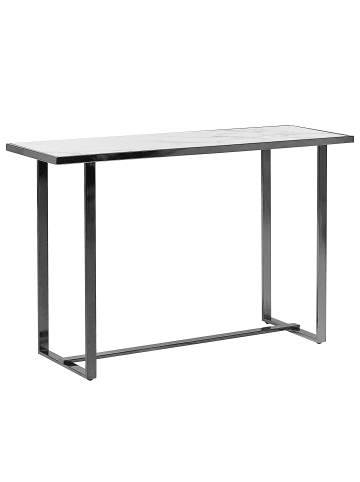 Beliani Konsolentisch PLANO in Weiß/Silber - (W) 120 x (H) 77 x (L) 40 cm