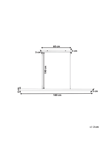 Beliani Pendelleuchten BADDANA in Kupfer - (W) 180 x (H) 197 x (L) 5 cm