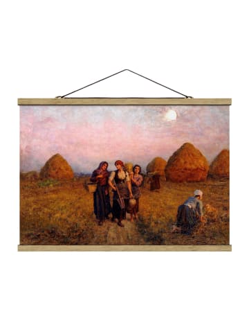 WALLART Stoffbild mit Posterleisten - Jules Breton - Abenddämmerung in Orange