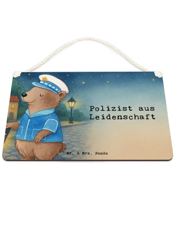 Mr. & Mrs. Panda Schild Polizist Leidenschaft Design mit Spruch in Weiß