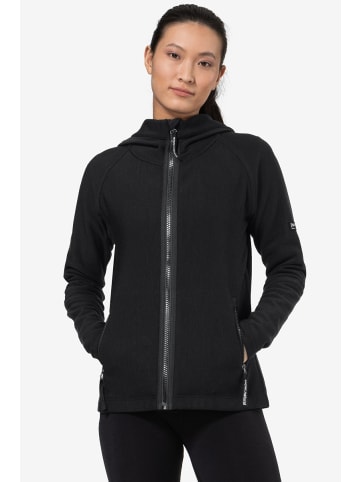 super.natural Merino Hoodie mit Reißverschluß in schwarz