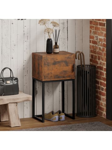 HOMCOM Konsolentisch-40L x 30B x 76H cm-Rustikal-Braun