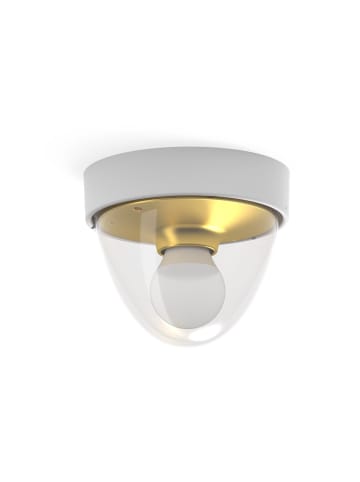 Licht-Erlebnisse Deckenlampe Ø 18 x (H)15.5 cm in Weiß Transparent Gold