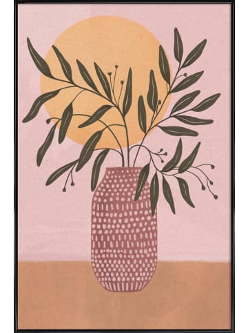 Juniqe Poster in Kunststoffrahmen "Olive Branch" in Rosa