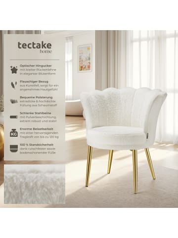 tectake Sessel dick gepolstert, mit Samtbezug oder Kunstfell, 67 x 64 x 76 cm