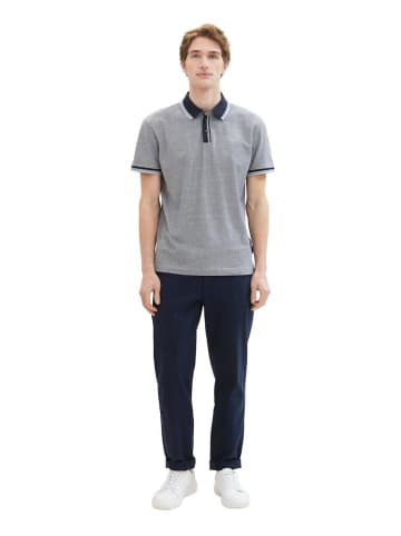 Tom Tailor Polo in navy white two tone pique