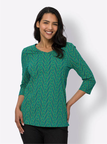 Sieh an! Freizeitshirt in petrol-bedruckt