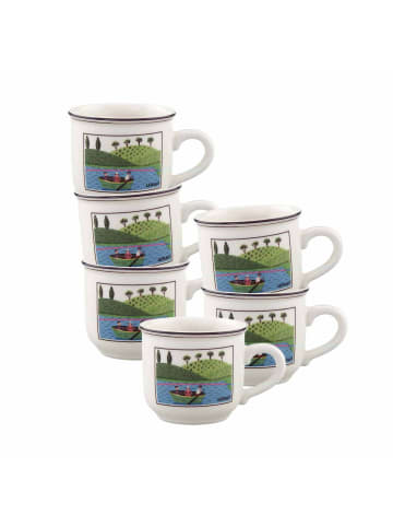 Villeroy & Boch 6er Set Mokka- / Espressotassen Design Naif in Bunt 100 ml in bunt