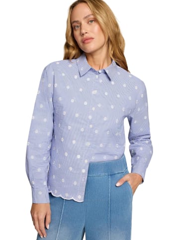 Zero  Bluse mit Streifen und Stickerei in BlueWhite