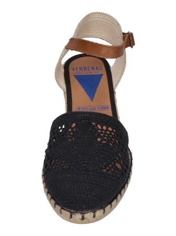 Verbenas Sandaletten  MALENA Crochet Lino  in schwarz