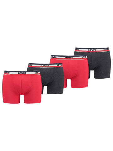 Levi´s Boxershort 4er Pack in Rot/Schwarz