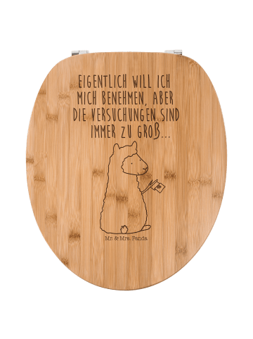 Mr. & Mrs. Panda Holz Toilettensitz Alpaka Fahne mit Spruch in Transparent