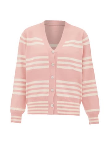 Usha Women Cardigan in Rosa Wollweiss