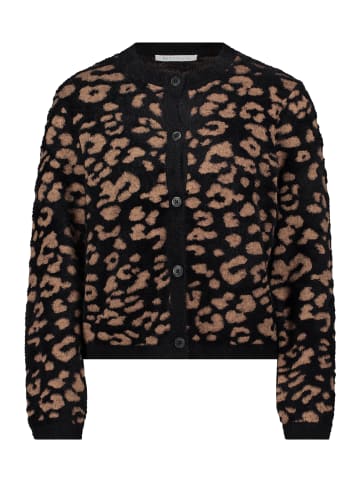 BETTY & CO Strick-Cardigan mit Jacquard in Black/Camel
