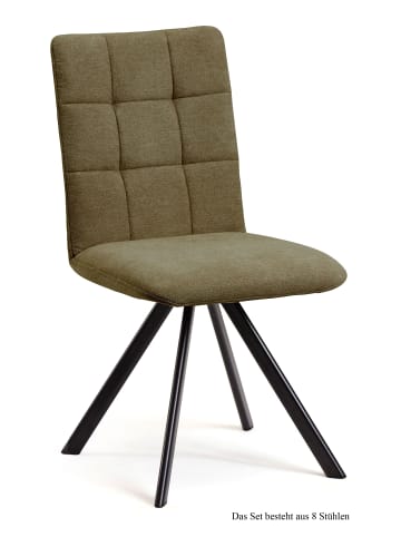 58 aufm Kessel ESSZIMMERSTUHL (8er-Set) Dayla 47x91x60 Schwarz/Olivgrün