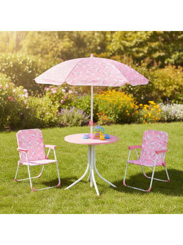 relaxdays Camping Kindersitzgruppe "Einhorn" in Rosa