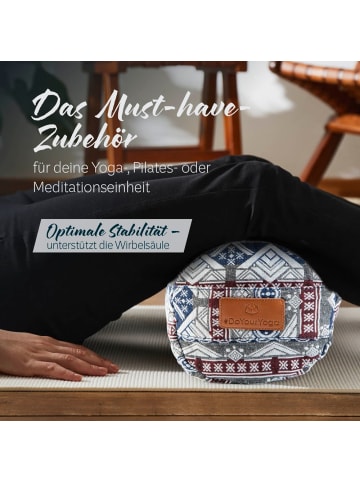 DoYourFitness Yoga-Bolster Tarik gefüllt Dinkelspelz rund Style 19 Bunt