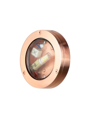 Licht-Erlebnisse Außen Wandlampe Ø 14 x (H)14 cm in Kupfer