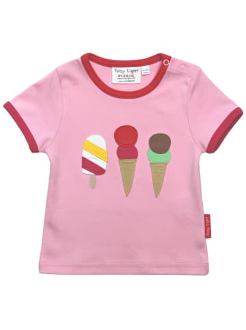 Toby Tiger T-Shirt mit Eiscreme Applikation in rosa