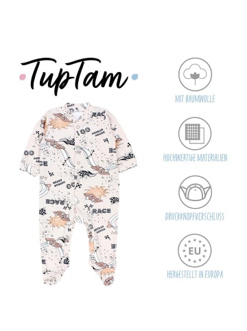 TupTam Baby Jungen Schlafstrampler mit Fuß 3er Pack in beige Modell 2