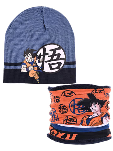 Dragon Ball 2-tlg. Winter Set Mütze & Schlauchschal Dragon Ball in Blau