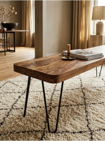 KADIMA DESIGN Esszimmer 120 x 45 x 40 cm Sitzbank BAGLI Massiv-Holz in Massivholz