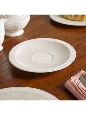 Villeroy & Boch 6er Set Cappuccinountertassen Gray Pearl in Weiß ø 18,5 cm in weiß
