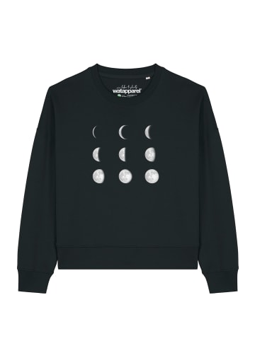 wat? Apparel Sweatshirt Moonphases in Schwarz