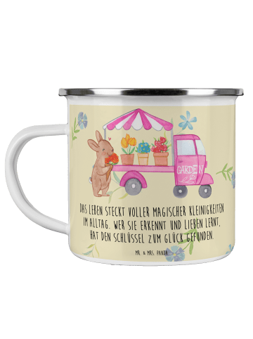 Mr. & Mrs. Panda Kaffeebecher Osterhase Blumenwagen mit Spruch in Blumig