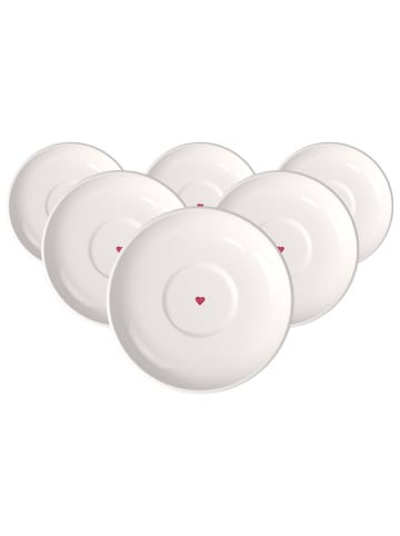 like. by Villeroy & Boch 6er Set Espresso-Untertassen With Love in Weiß ø 12 cm in weiß