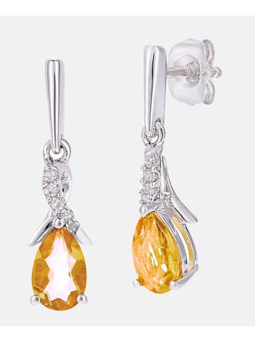 Diamant L'éternel Ohrringe aus 375 Weißgold mit 0.75 Karat Diamant mit Citrin