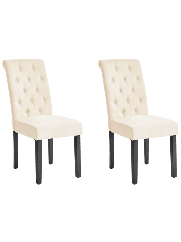 Beliani 2er-Set Esszimmerstuhl VELVA in Beige/Schwarz
