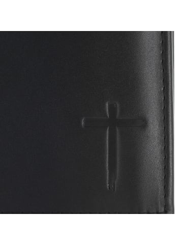 oxmox Leather Geldbörse RFID Schutz Leder 13 cm in schwarz-freedom cross