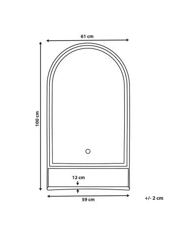 Beliani Wandspiegel VALOUZE in Silber - (W) 61 x (H) 100 x (L) 4 cm Horizontal
