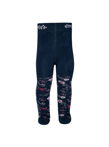 ewers Thermo Strumpfhose Blumen in navy