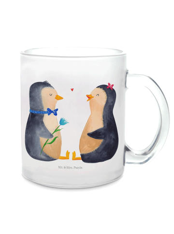 Mr. & Mrs. Panda Teetasse Pinguin Pärchen ohne Spruch in Transparent