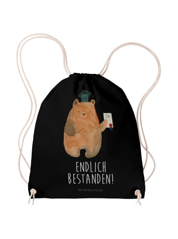 Mr. & Mrs. Panda gym rucksack Bär Prüfung mit Spruch in Schwarz