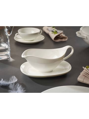 Villeroy & Boch Sauciere mit Untertasse Anmut in Weiß in weiß