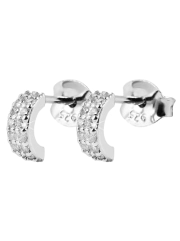Adeliás Damen Ohrringe – Ohrstecker aus 925 Silber mit Zirkonia in silber