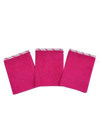 Wörner Waschhandschuh 3er Pack - Beere in rosa