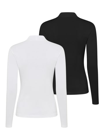 Bruno Banani Rollkragenshirt in schwarz+weiß