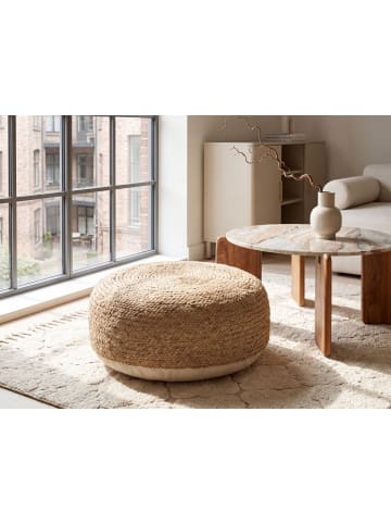 Beliani Pouf JUTUR in Naturfarben/Beige - (W) 70 x (H) 30 x (L) 70 cm