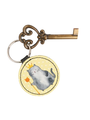 Mr. & Mrs. Panda Anhänger Katze König ohne Spruch in Gelb Pastell