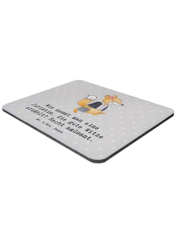 Mr. & Mrs. Panda Mouse Pad Juristin Humor mit Spruch in Grau Pastell